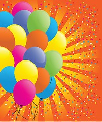 Image showing background with multicolored balloons