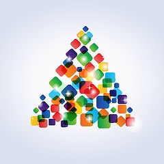 Image showing Christmas background with Christmas tree, vector illustration.