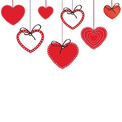 Image showing Cute vector background with vintage hearts