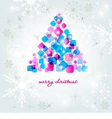 Image showing Christmas background with Christmas tree, vector illustration.