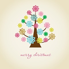 Image showing Christmas background with Christmas tree, vector illustration.