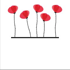 Image showing Spring card with beauty poppies.