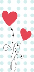 Image showing Cute vector background with vintage hearts