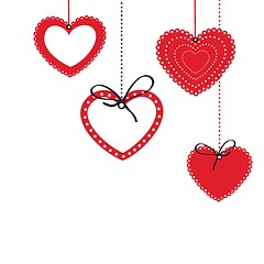 Image showing Cute vector background with vintage hearts