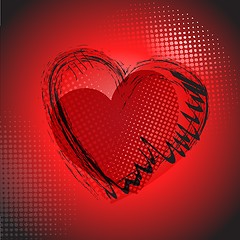 Image showing Vector background with vintage heart