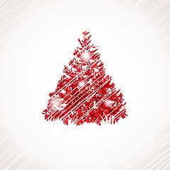 Image showing Christmas background with Christmas tree, vector illustration.