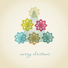 Image showing Christmas background with Christmas tree, vector illustration.