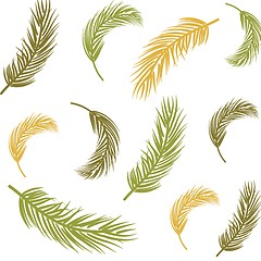Image showing Seamless background with palm leaves