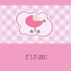 Image showing Vintage baby girl arrival announcement card.