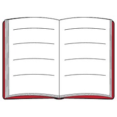 Image showing open book with isolated on white. Vector illustration.