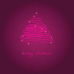 Image showing Christmas background with Christmas tree, vector illustration.