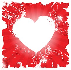 Image showing Cute vector background with vintage hearts