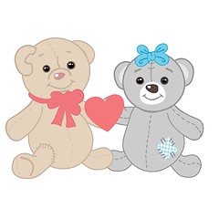 Image showing Cute bears couple. Valentines card