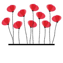 Image showing Spring card with beauty poppies.