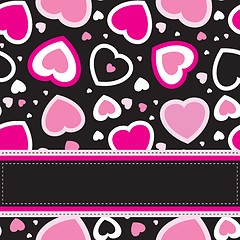 Image showing Cute vector background with vintage hearts