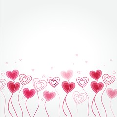 Image showing Greetings card with floral hearts