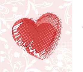 Image showing Cute vector background with vintage hearts