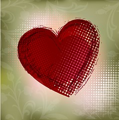 Image showing Cute vector background with vintage hearts