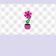 Image showing Vector illustration of growing plant  flower in pot.