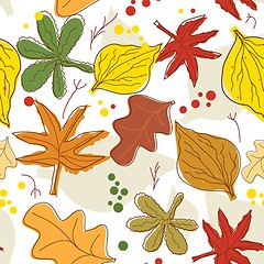 Image showing Floral seamless pattern in autumn colors