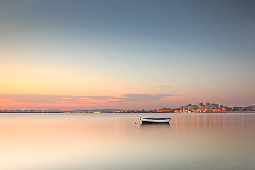 Image showing Autumn sunset on the Tejo river.