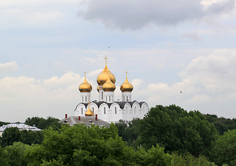 Image showing Orthodox church with golden domes