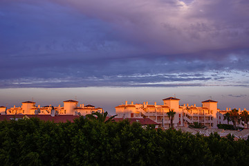Image showing Sunset over properties