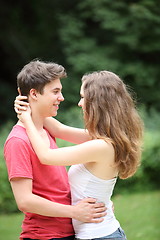 Image showing Romantic teenage sweethearts