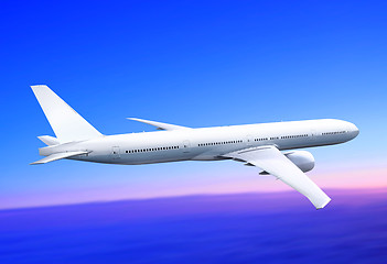 Image showing plane in the blue sky