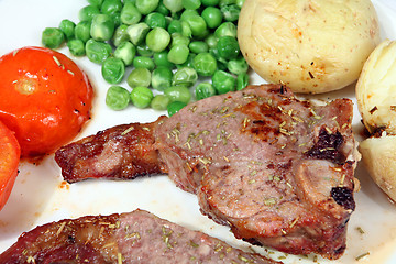 Image showing Lamb chop meal