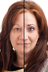 Image showing Makeup Before and After