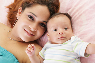 Image showing Happy latin mother with her baby