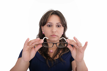 Image showing Woman testing her new lenses