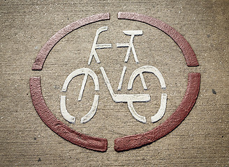 Image showing marked bike lane on the road