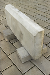 Image showing Large curb stone is made of concrete