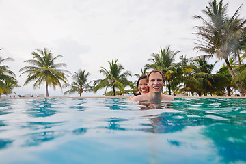 Image showing happy young couple relax and take fresh drink