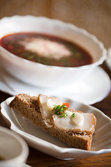 Image showing Ukrainian borscht soup 