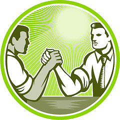 Image showing Businessman Office Worker Arm Wrestling