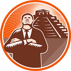 Image showing African American Businessman Protect Pyramid