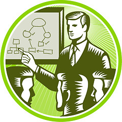 Image showing Businessman Presenting Boardroom Woodcut