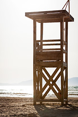 Image showing liguard house in arenal mallorca beach sunset