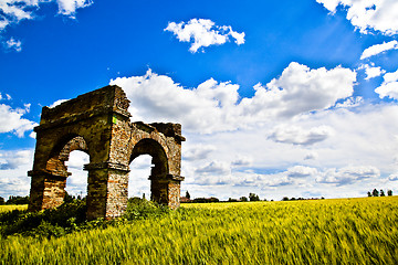 Image showing Wheat Fields with ruin