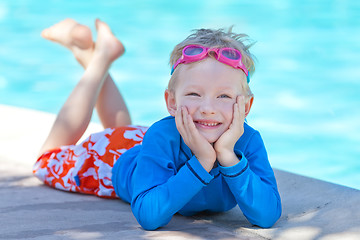 Image showing child by the pool