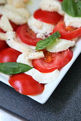 Image showing Tomatoes and mozzarella