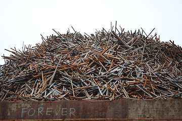 Image showing Pile of old rusty metal