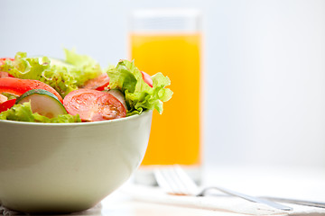 Image showing vegetable salad with juice