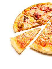 Image showing Pizza with the up cut off piece