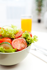 Image showing vegetable salad with juice