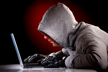 Image showing Hacker with laptop