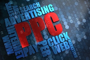 Image showing PPC. Wordcloud Concept.